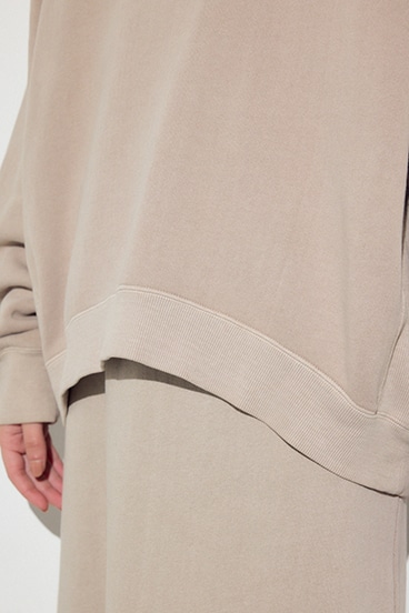 ピグメント起毛裏毛クルーネックトップス 詳細画像