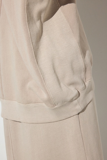 ピグメント起毛裏毛クルーネックトップス 詳細画像