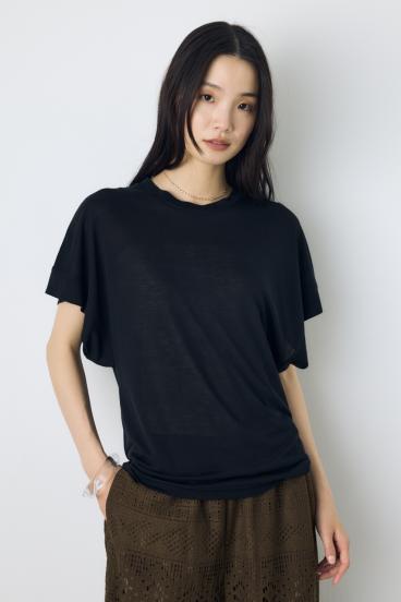 ドレープフレンチスリーブTシャツ