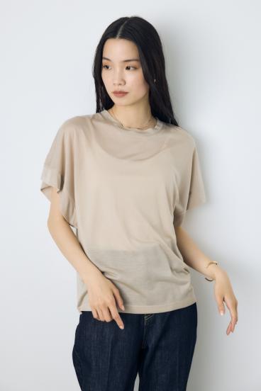 ドレープフレンチスリーブTシャツ