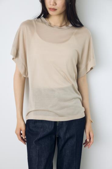 ドレープフレンチスリーブTシャツ