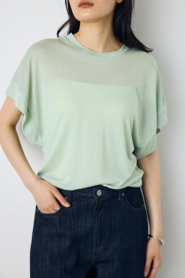 ドレープフレンチスリーブTシャツ 詳細画像