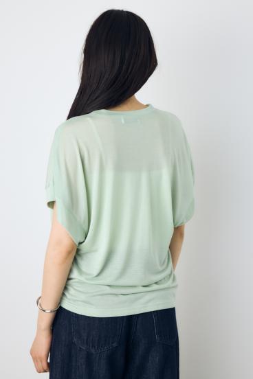ドレープフレンチスリーブTシャツ 詳細画像