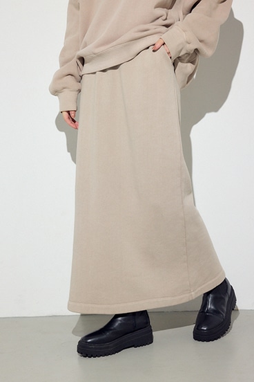 ピグメント起毛裏毛Iラインスカート