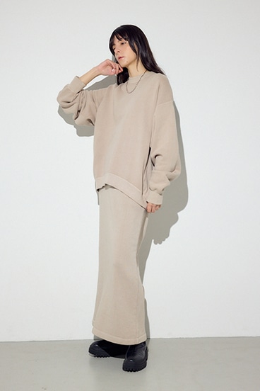 ピグメント起毛裏毛Iラインスカート 詳細画像