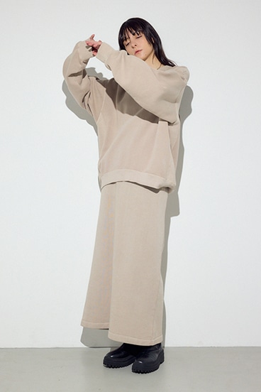 ピグメント起毛裏毛Iラインスカート 詳細画像