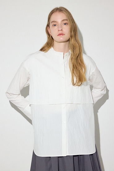 【SS先行アイテム】レイヤードバンドカラーシャツ