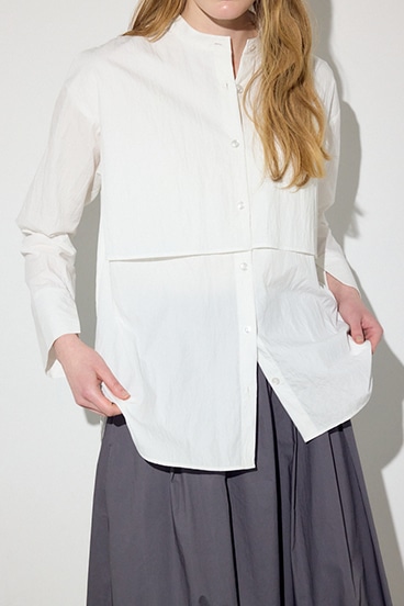 【SS先行アイテム】レイヤードバンドカラーシャツ