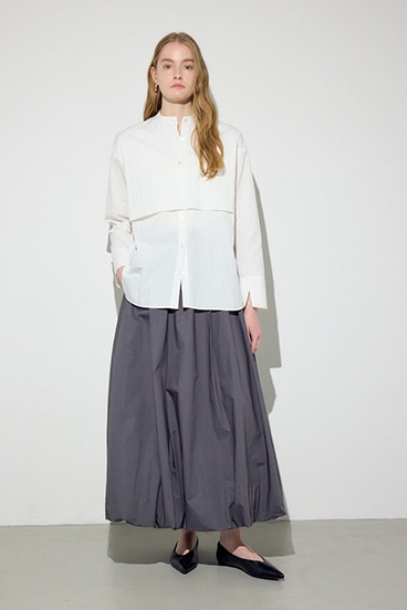 【SS先行アイテム】レイヤードバンドカラーシャツ 詳細画像