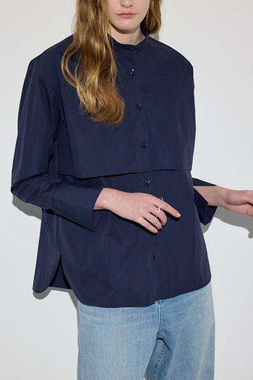 【SS先行アイテム】レイヤードバンドカラーシャツ 詳細画像