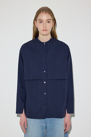 【SS先行アイテム】レイヤードバンドカラーシャツ 詳細画像