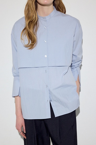 【SS先行アイテム】レイヤードバンドカラーシャツ