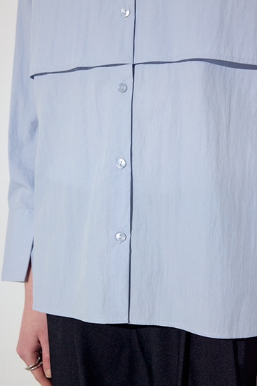 【SS先行アイテム】レイヤードバンドカラーシャツ 詳細画像