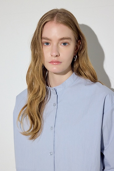 【SS先行アイテム】レイヤードバンドカラーシャツ 詳細画像