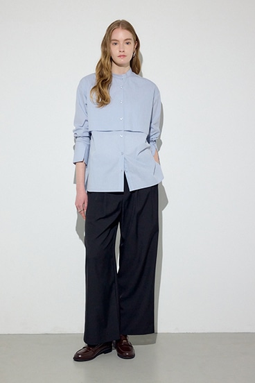 【SS先行アイテム】レイヤードバンドカラーシャツ 詳細画像