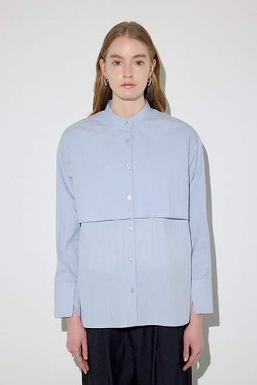 【SS先行アイテム】レイヤードバンドカラーシャツ 詳細画像