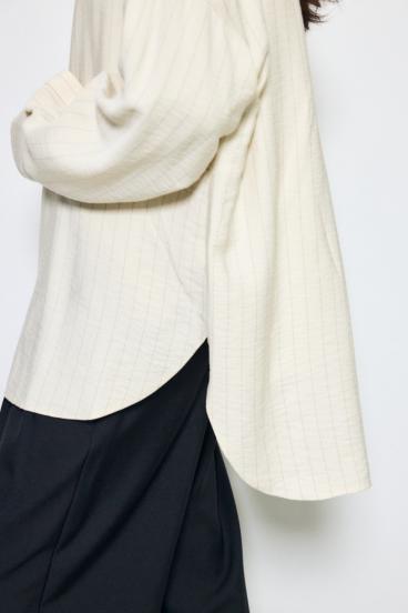 スリーブボタンストライプシャツ 詳細画像