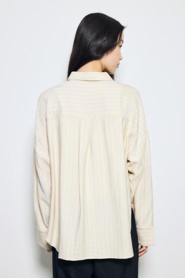 スリーブボタンストライプシャツ 詳細画像