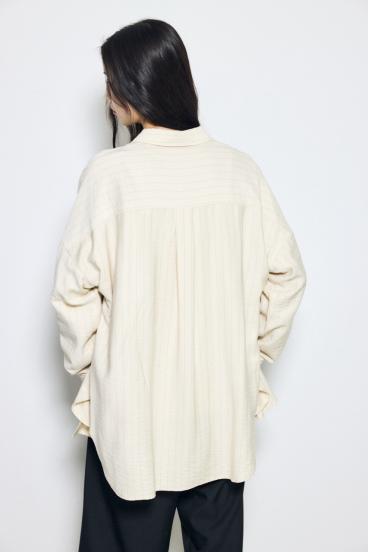 スリーブボタンストライプシャツ 詳細画像