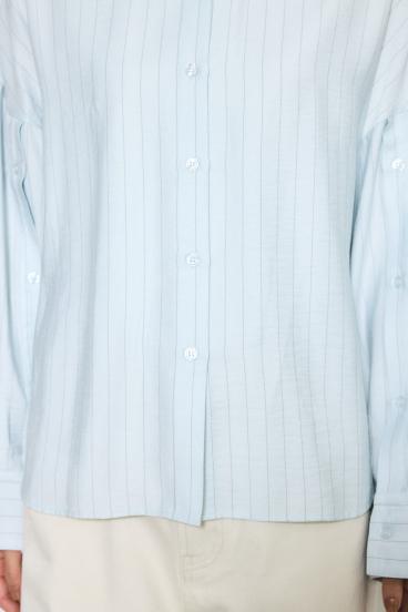 スリーブボタンストライプシャツ 詳細画像