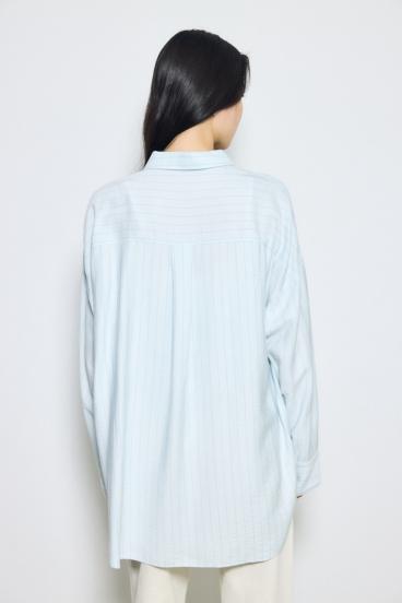 スリーブボタンストライプシャツ 詳細画像