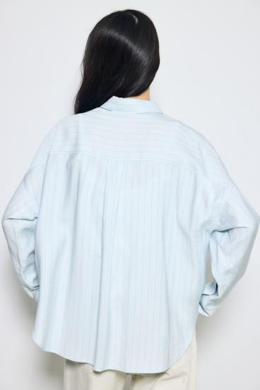 スリーブボタンストライプシャツ 詳細画像