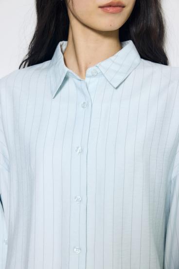 スリーブボタンストライプシャツ 詳細画像