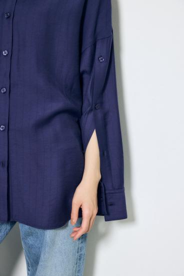 スリーブボタンストライプシャツ 詳細画像