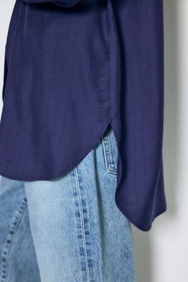 スリーブボタンストライプシャツ 詳細画像