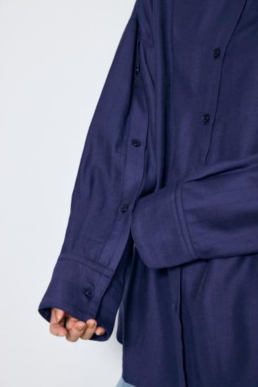 スリーブボタンストライプシャツ 詳細画像