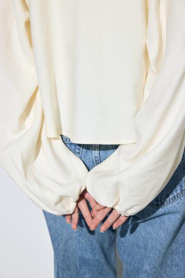 ラッフルロングスリーブブラウス 詳細画像