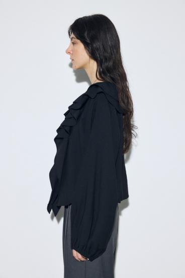 ラッフルロングスリーブブラウス 詳細画像