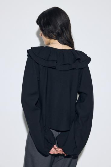 ラッフルロングスリーブブラウス 詳細画像