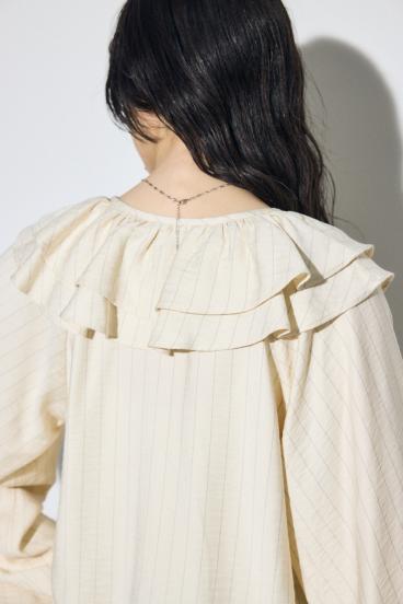 ラッフルロングスリーブブラウス 詳細画像
