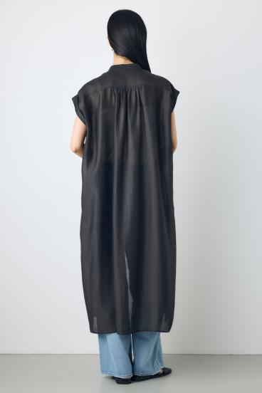 フレンチスリーブロングシャツワンピース 詳細画像