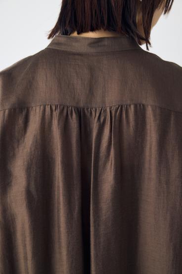 フレンチスリーブロングシャツワンピース 詳細画像