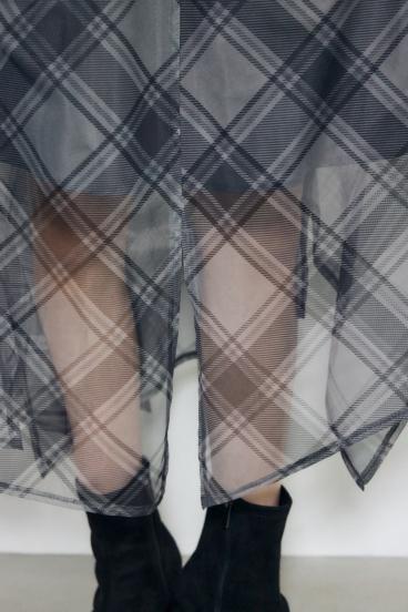 シアーチェックハンカチーフヘムスカート 詳細画像