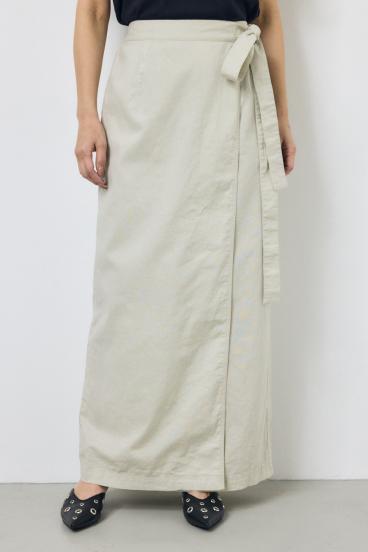 ソフトリネンラップスカート