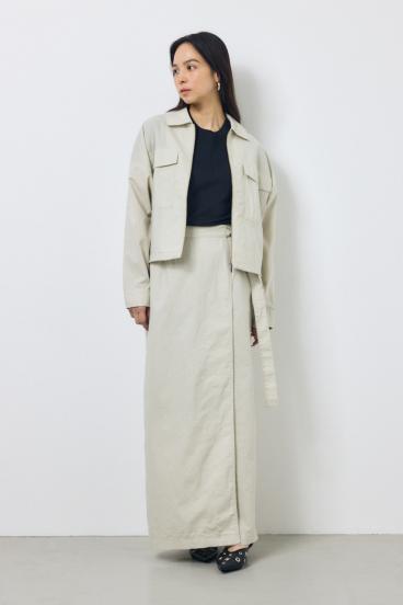 ソフトリネンラップスカート 詳細画像