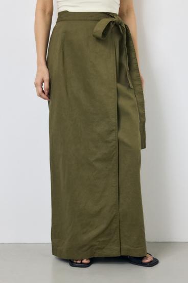 ソフトリネンラップスカート