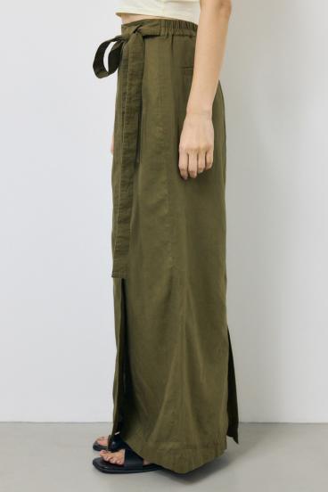 ソフトリネンラップスカート 詳細画像
