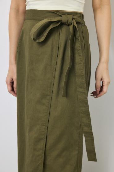 ソフトリネンラップスカート 詳細画像