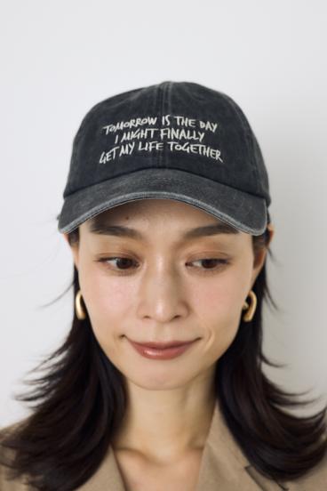ウォッシュ加工フロントメッセージキャップ 詳細画像