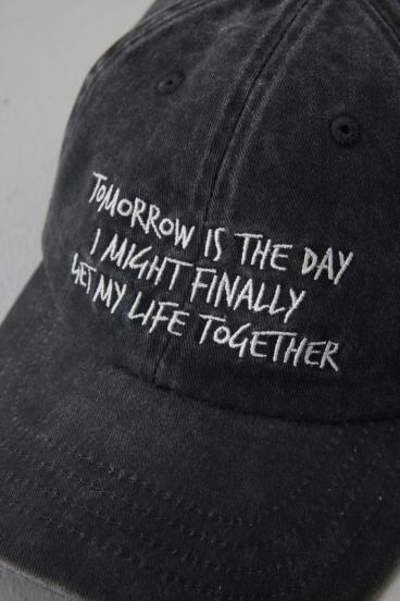 ウォッシュ加工フロントメッセージキャップ 詳細画像