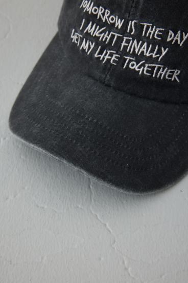 ウォッシュ加工フロントメッセージキャップ 詳細画像