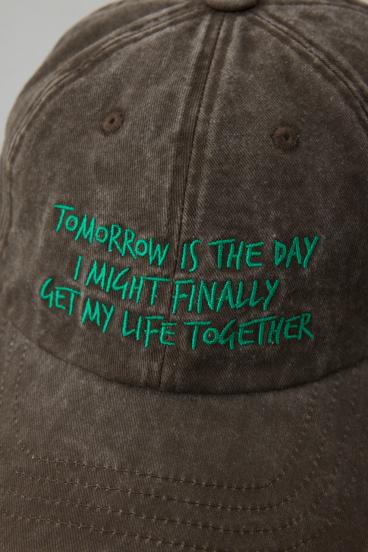 ウォッシュ加工フロントメッセージキャップ 詳細画像