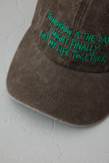 ウォッシュ加工フロントメッセージキャップ 詳細画像