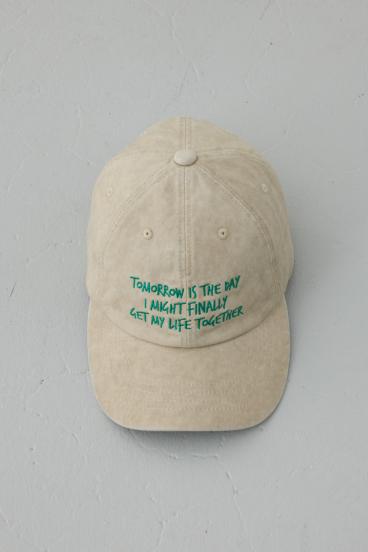 ウォッシュ加工フロントメッセージキャップ 詳細画像