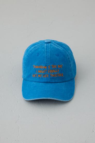 ウォッシュ加工フロントメッセージキャップ 詳細画像