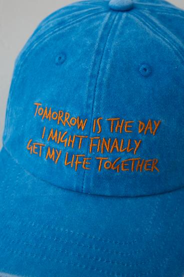 ウォッシュ加工フロントメッセージキャップ 詳細画像